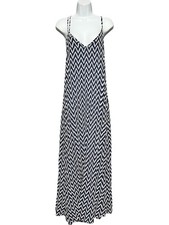 Gap Navy White Chevron Printed Maxi Dress Small