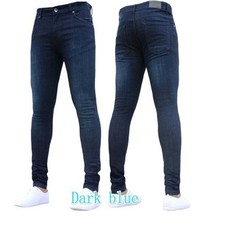 Mens Fitted Casual Denim Trousers Skinny Jeans Pants Stretch Tight Pencil Jeans