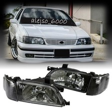 For 1995-1999 Toyota Tercel Headlight Headlamp Black Set Clear Lens Leftright For 1995-1999 Toyota Tercel Headlight Headlamp Black Set Clear Lens Leftright