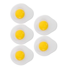 5pcs Lifelike Wooden Fried Egg - Simulation Cooking Kitchen Play Eggs Model -