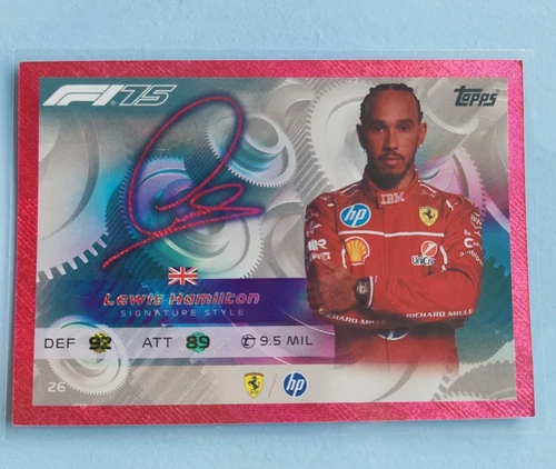 2025 Topps F1 Turbo Attax Lewis Hamilton Signature Style #26 Pink Parallel