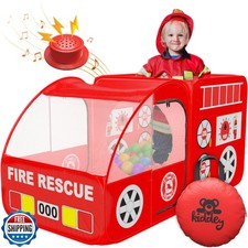 Kiddey Fire Truck Play Tent for Kids - Firetruck Tents with Siren
