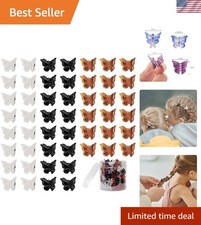 50 Packs Assorted Color Butterfly Hair Clips, Beautiful Mini Butterfly Hair C...