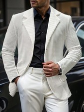 Men Blazer Jacket Business Casual Button Slim Fit Suit Coat Tops
