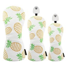 Pineapple Golf Headcovers Set 1 3 H, 3pcs Golf Headcovers for Driver and Wood...