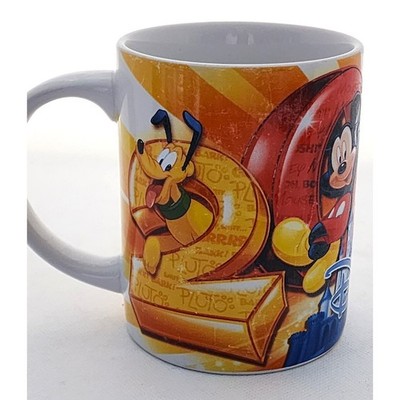 Mug-Disney-Jerry Leigh Design-2013-Disney Parks-Pluto-Mickey-Donald-Goofy-16 OZ