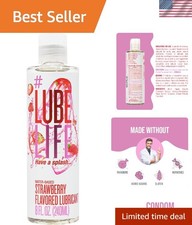 Toy-Friendly 8 Fl Oz Strawberry Lube, Natural Ingredients for Ultimate Pleasure