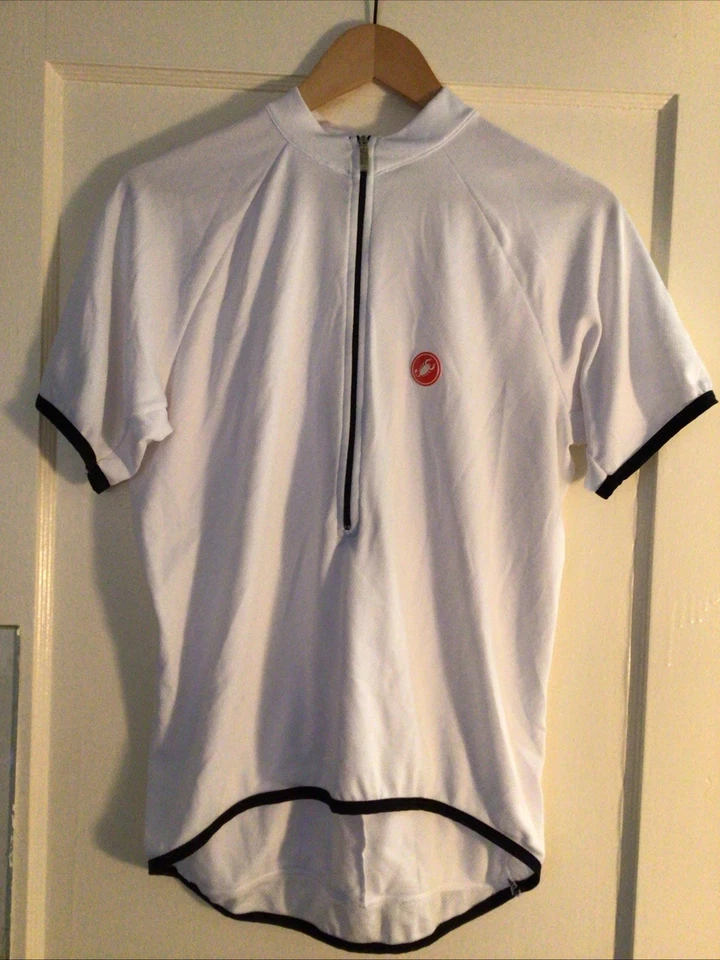 Castelli Men's Cycling Jersey Short Sleeve, 1/2 Zip, XXL White 3 Pocket - Image 2 of 4