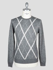 NEW ISAIA GRAY WOOL CASHMERE SILK SWEATER CREWNECK EU 50 - US 40 - M I241