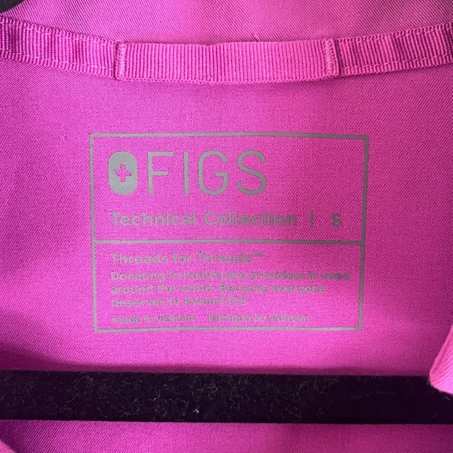 Figs Inala Scrub Top Women's Small Fuschia V-Neck Technical Collection - Image 3 of 4