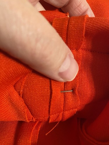 Vintage 70s Retro Orange Pants Vest Suit Dotted Swiss Shirt Matching Set Sz XS - Picture 7 of 20