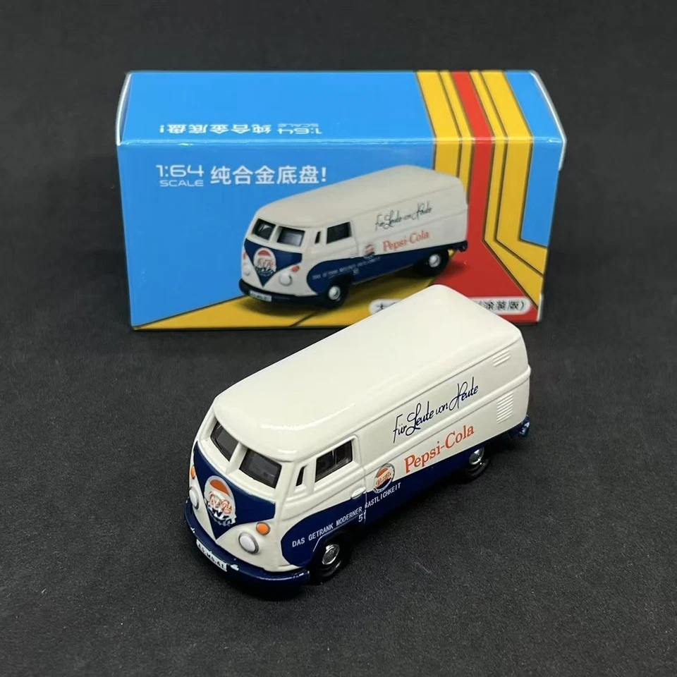 Réplica 1/64 del Volkswagen T1 Retro Blanco Furgoneta Aleación Modelo Juguete Colección Foto 2 de 4