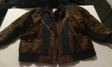 Venezia Vitale Size 22/24 Brown And Green Zip Up Winter Jacket