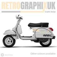 Scooter Kit to fit Vespa PX Side Panel - Stripes Mudguard Stickers Hexagon