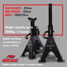 2000KG GARAGE RACING RATCHET AXLE STANDS HEAVY DUTY CAR VAN SUPPORT SET OF 2