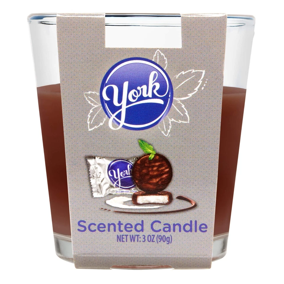 Vela perfumada York Peppermint Patty de 3 oz - 1 mecha caramelo aroma tarro vela Foto 2 de 2