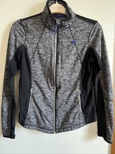 Tangerine - Medium - Women  s Full Zip Top Black  Grey - Thumb Holes