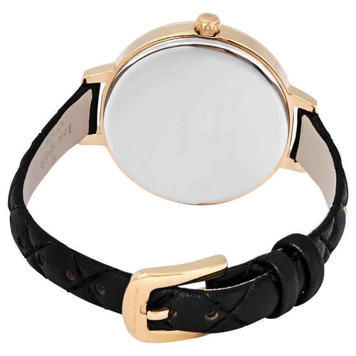 Orologio 100% Kate Spade KSW1469 Metro borchia tono oro nero pelle trapuntata prezzo al pubblico £219 - Foto 4 di 6