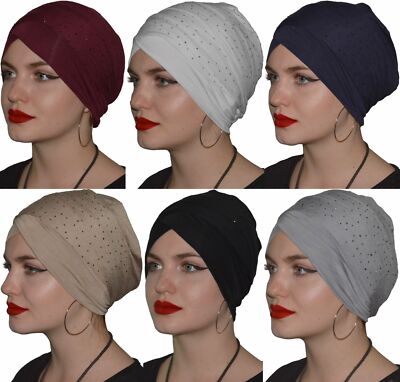 Turban Kopftuch Hijab Bone Khimar Chemomütze Kopfdeckung Strass Chomo Stirnband