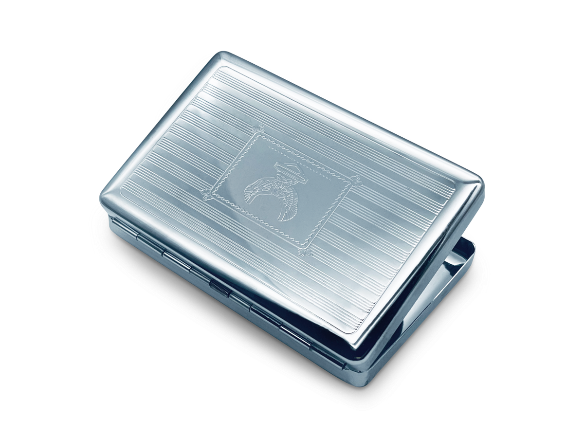 Metal Cigarette Case for Women Men Slim Box Holds 20 Cigarettes 84mm with  Spring