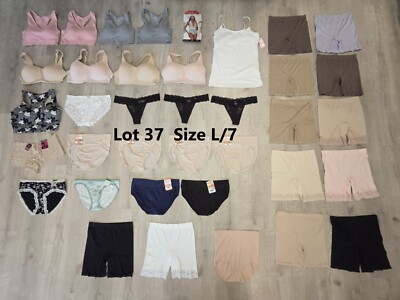 37 Piece Bras & Brief Panties - SIZE L (7) - 37-Pack - Wholesale - Clearance