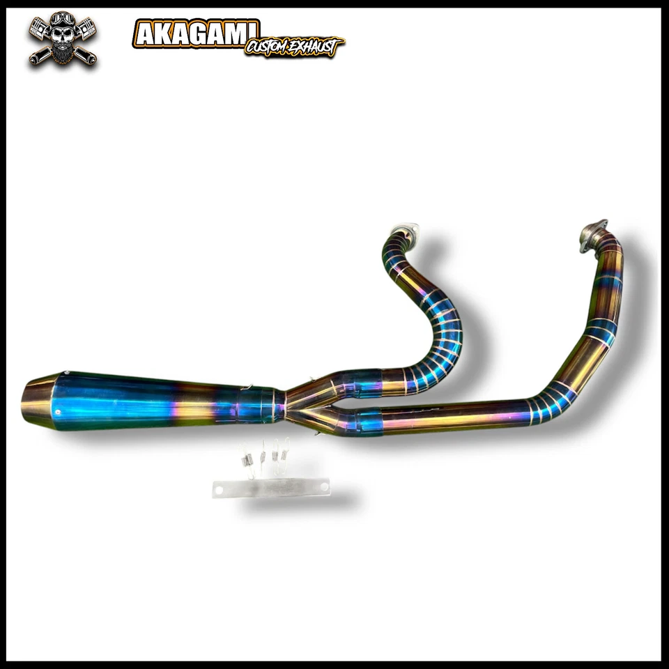 2 Into 1 Exhaust Stainless Fits Harley Davidson M8 Softail Fat Bob (2018-2025) - Image 4 of 4