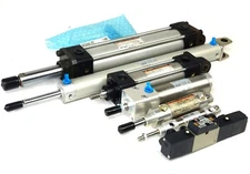 Lot of 7 SMC Pneumatic Cylinders 145-250PSI NCG NCM NCA + Regulator