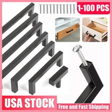 Matte Black Square Modern Cabinet Handles Pul...
