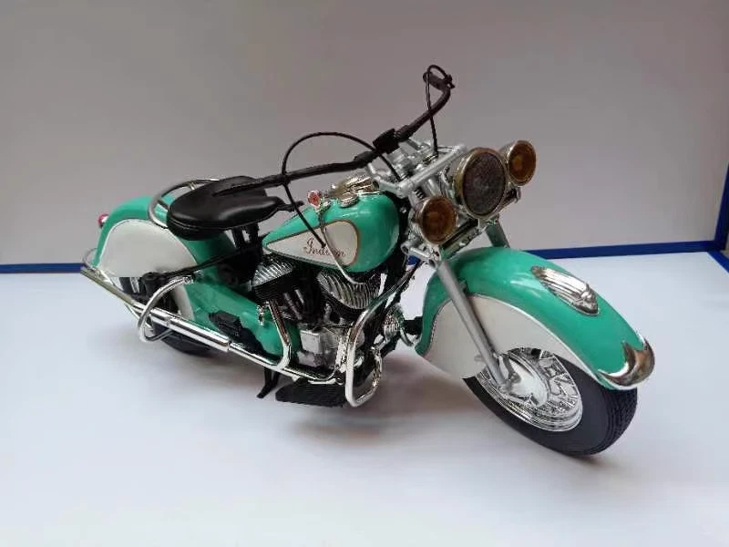 Modelo clásico de simulación de aleación diecast escala 1:6 verde Indian Motorcycle vintage Foto 4 de 4