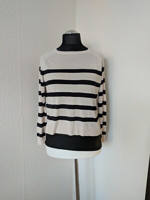 Zara Damen Pullover weiß schwarz gestreift Größe S