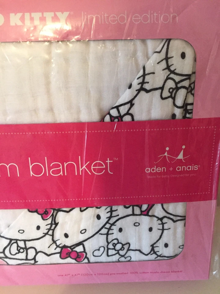 Manta Hello Kitty Aden + Anais Dream 4 capas algodón muselina 47" x 47" NUEVA Foto 2 de 4