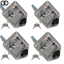 4PCS For Truck Camper RV Tool Trailer Door Latch T-Handle Locking W/ Keys