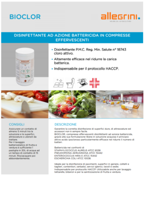 BIOCLOR SEPCA Pastiglie Di Cloro Attivo Professionale 334 Tabs, Compresse Idrosolubili HACCP Per Disinfezione