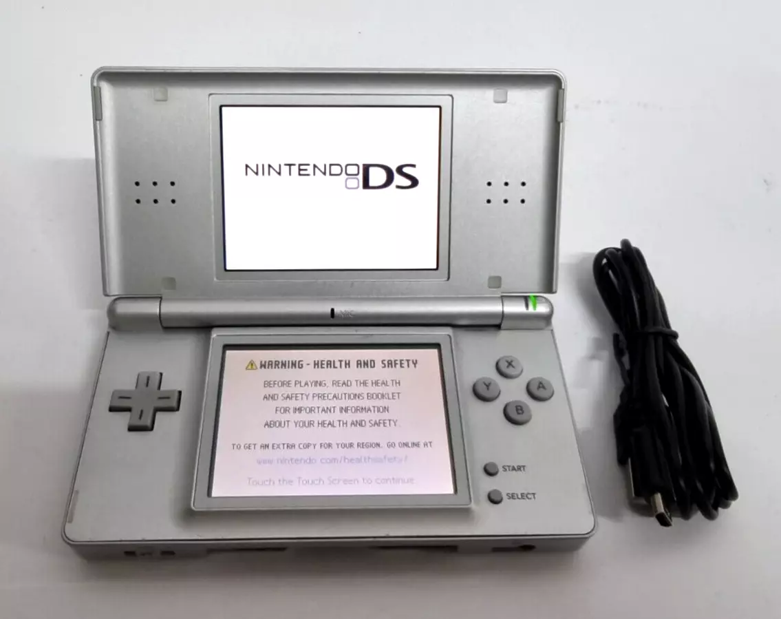 Nintendo DS Lite Silver Handheld Console System Tested Working