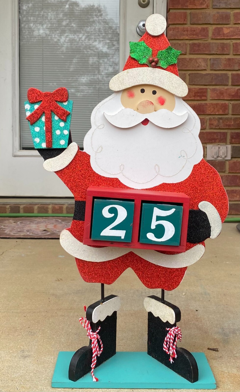 Santa claus countdown standee 22 5 tall holiday christmas decoration ebay