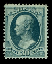 US 1873  Alexander Hamilton  30c gray black Scott # 165  ( Yvert # 48)  mint NG 