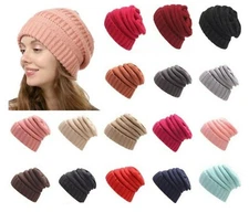 Beanie Hat Thick Warm Acrylic Knit Ski Outdoor Cap Unisex Women's Men Teen 