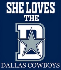 2 She Loves The "D" Dallas Cowboys Waterproof Vinyl Stickers 4.5x4 Funny Decal
