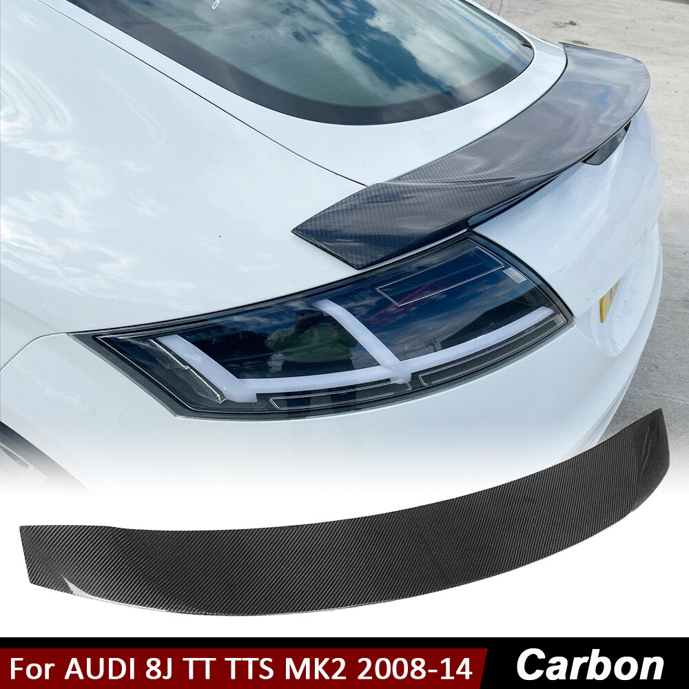 Fits AUDI 8J TT TTS MK2 2008-2014 REAL CARBON FIBER Rear Trunk Spoiler Wing Lip