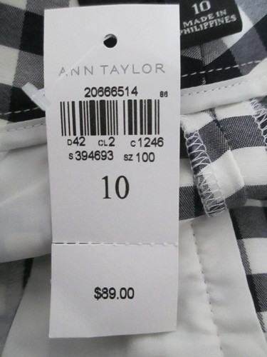 "NEW" ANN TAYLOR    / $89 🌸 SIZE 10==BLACK GINGHAM CHECK / DEVIN CROPPED PANTS - Bild 7 von 7