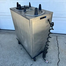 Lakeside Mobile Dish Dispenser with enclosed base Heated Plates Stainless Steel
