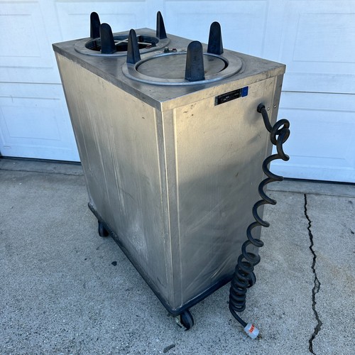 Lakeside Mobile Dish Dispenser with enclosed base Heated Plates Stainless Steel
