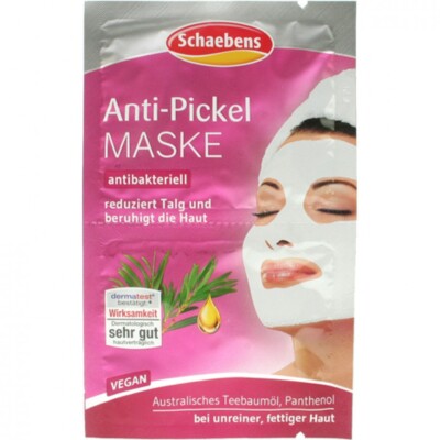 2 x Anti Akne Gesichtsmaske Knöpfe Öl Teebaum Teebaum und Panthenol
