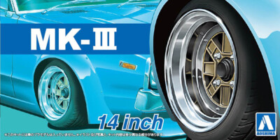 14 Zoll Mark MK-III Felgen & Reifen Set 1:24 Model Kit Bausatz Aoshima 053898