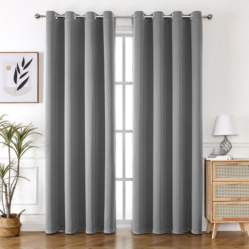 2PC Insulated Foam Lined Heavy Thick Blackout Grommet Window Curtain Panels