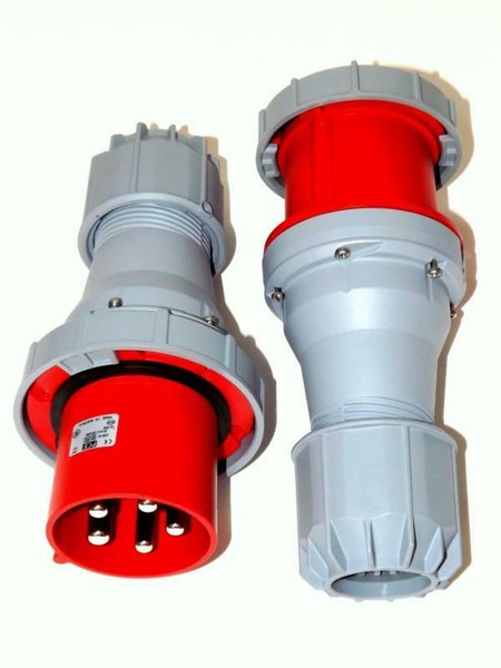125A Cee Stecker + Kupplung IP66 IP67 5-Polig 125 A Set 5P Pce 045-6 + 245-6-image