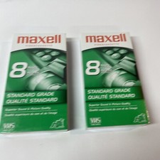 Maxell 2-Pack Standard Grade 8hr VHS Blank Video Cassette Tapes NEW SEALED T-160