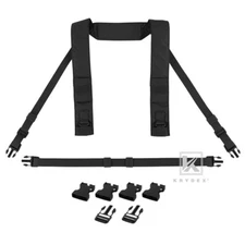 KRYDEX Fat Strap H Harness Shoulder & Back Strap 1 in Buckle for Chest Rig Black