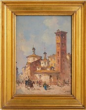 Giuseppe Riva (1861 - 1948) La Chiesa di Santa Maria presso San Satiro a Milano