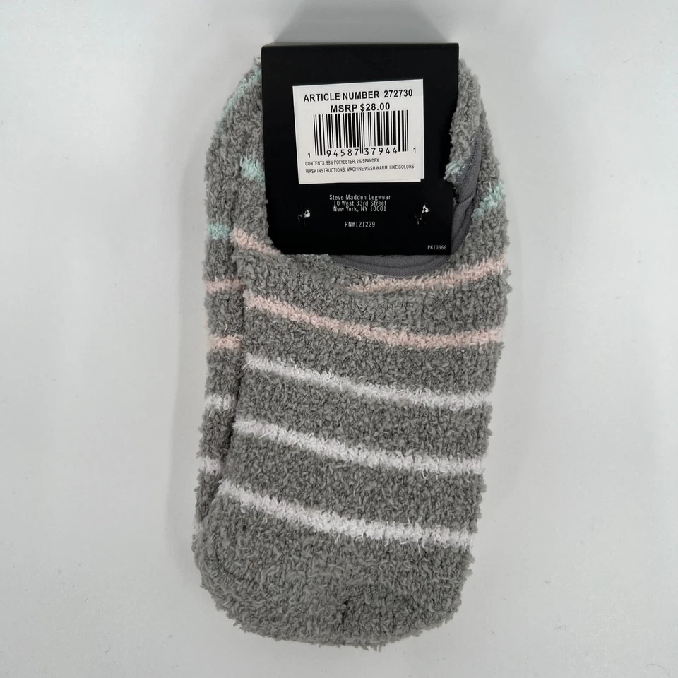 Steve Madden Mujer Calcetines Difusos Salón Estrella/Gris-Pastel Rayas 3 PARES Talla 5-10 Foto 2 de 3